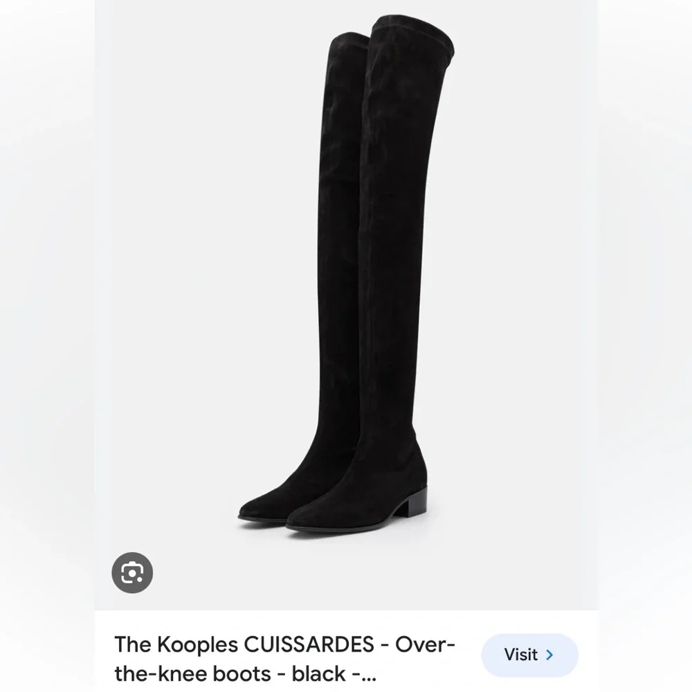 NWT The Kooples Over the knee thigh high suede leather black heeled tall boots - Picture 14 of 17
